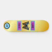 Cooles Mit Monogramm Schmetterlingsschuh "Live Fre Skateboard (Horizontal)