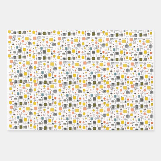 cooles Mittelalter Moderne Geschenkpapier Set (Vorderseite 2)