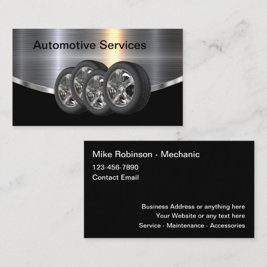 Cooles Modern Automotive Tire Theme Visitenkarte (Vorne/Hinten)
