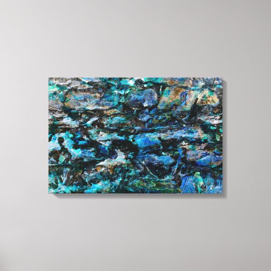 Cooles, modernes, blaues Lackdesign für alte Wandg Leinwanddruck (Vorderseite)