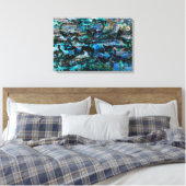 Cooles, modernes, blaues Lackdesign für alte Wandg Leinwanddruck (Insitu (Schlafzimmer))