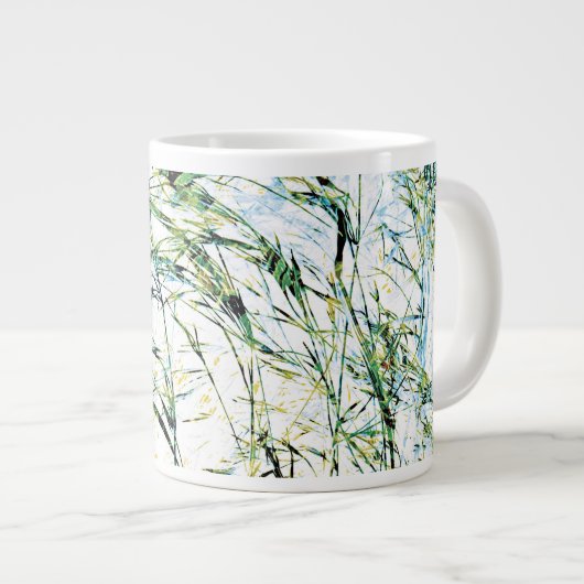 Cooles modernes Blumenmuster Blume Design Jumbo-Tasse (Vorderseite Rechts)