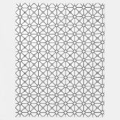 Cooles, modernes Boho Schwarz-Weiß-Muster Rhombus Fleecedecke (Vorderseite)
