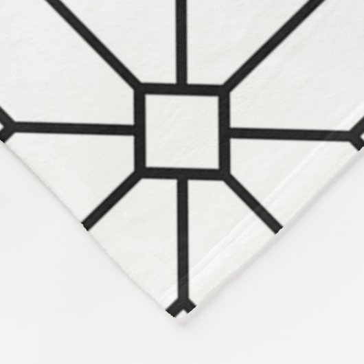 Cooles, modernes Boho Schwarz-Weiß-Muster Rhombus Fleecedecke (Ecke)