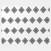 Cooles, modernes Boho Schwarz-Weiß-Muster Rhombus Fleecedecke (Vorderseite (Horizontal))
