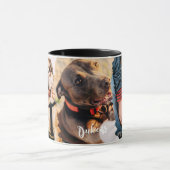 Cooles, modernes einfaches Papier 3 Fotovorlage Tasse (Zentrum)