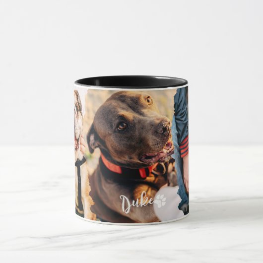 Cooles, modernes einfaches Papier 3 Fotovorlage Tasse (Zentrum)