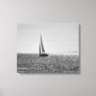 Cooles modernes Foto von Segelbooten im Sommer Leinwanddruck