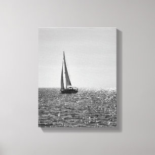 Cooles modernes Foto von Segelbooten im Sommer Leinwanddruck