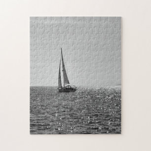 Cooles modernes Foto von Segelbooten im Sommer Puzzle