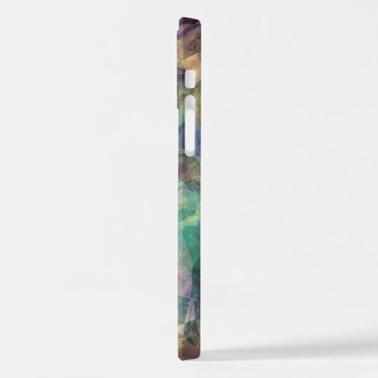 Cooles modernes Funky Retro Polygon Mosaikkunstmus iPhone Hülle (Linke Seite)