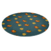 cooles, modernes gelbes Kürbismuster liebt Wortkun Schneidebrett (Ecke)