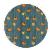 cooles, modernes gelbes Kürbismuster liebt Wortkun Schneidebrett (Vorderseite)