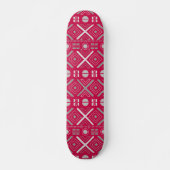 Cooles modernes geometrisches, rosa Silbermuster Skateboard (Vorne)
