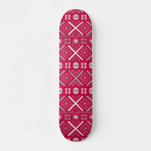 Cooles modernes geometrisches, rosa Silbermuster Skateboard (Vorne)