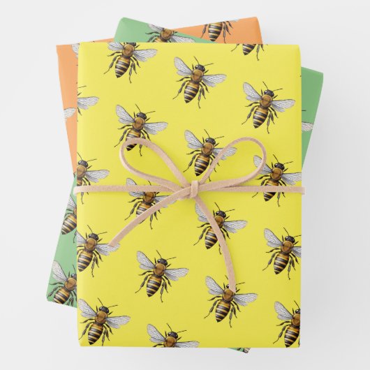 Cooles, modernes Honigmuster Geschenkpapier Set (Beispiel)