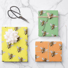 Cooles, modernes Honigmuster Geschenkpapier Set