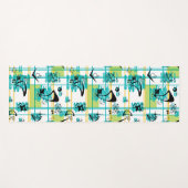 Cooles, modernes inspiriertes Madras-Muster Mitte Yogamatte (Vorderseite (Horizontal))