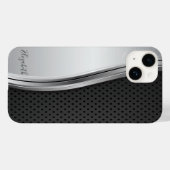 Cooles modernes Metallsilber Case-Mate iPhone Hülle (Rückseite (Horizontal))
