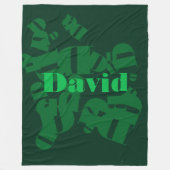 Cooles modernes Monogramm und Name in grün Fleecedecke (Vorderseite)