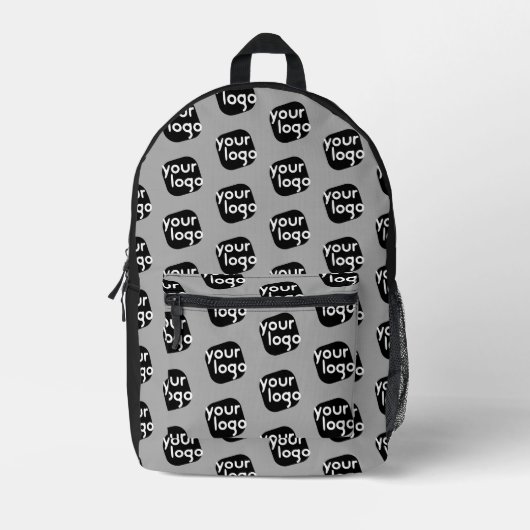 Cooles, modernes Muster, Schlicht-hellgrau Logo hi Bedruckter Rucksack (Vorderseite)