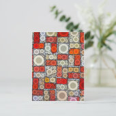 Cooles, modernes Orangenrot - Mosaikfliesen Postkarte (Stehend Vorderseite)