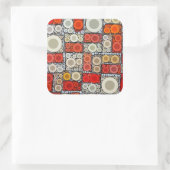 Cooles, modernes Orangenrot - Mosaikfliesen Quadratischer Aufkleber (Tasche)