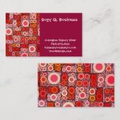Cooles, modernes Orangenrot - Mosaikfliesen Visitenkarte (Vorne/Hinten)