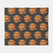 Cooles, modernes Polygon Löwenmuster Fleecedecke (Vorderseite (Horizontal))