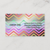 Cooles, modernes Regenbogen-Zickzack berufliches G Visitenkarte (Rückseite)