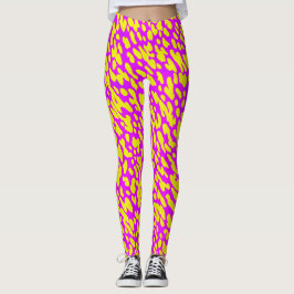 Cooles, modernes rosa und gelbes Tiermuster Leggings