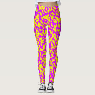 Cooles, modernes rosa und gelbes Tiermuster Leggings
