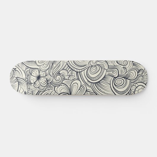 Cooles modernes Schwarz-Weiß-Muster Skateboard (Horizontal)