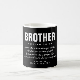 Cooles modernes Schwarz-Weiß-Zitat eines Bruders Kaffeetasse