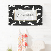 Cooles modernes Schwarz-weißes Mustache-Muster Banner (Insitu)