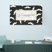 Cooles modernes Schwarz-weißes Mustache-Muster Banner (Messeveranstaltung)