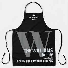 cooles modernes Schwarzmonogramm Schürze