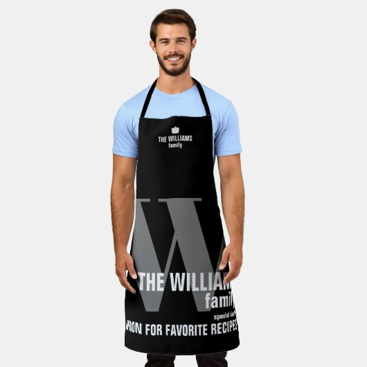 cooles modernes Schwarzmonogramm Schürze (Getragen)