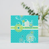 Cooles modernes Scroll Swirl Blume Circle Dot Must Einladung (Stehend Vorderseite)