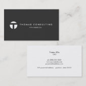 Cooles, modernes Silber-Monogramm Schwarz Beruflic Visitenkarte (Vorne/Hinten)