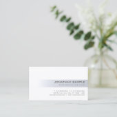 Cooles, modernes Silver Sleek Berufliches Elegante Visitenkarte (Stehend Vorderseite)