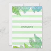 Cooles modernes tropisches Blätter Streifen glitte Einladung (Rückseite)