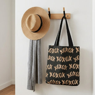 Cooles modernes Xoxo-Muster goldschwarz Tasche