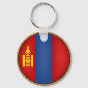 Cooles mongolisches FlaggenSiegel Schlüsselanhänger