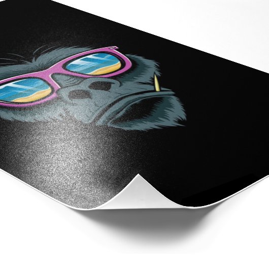 Cooles Monkey-Poster Fotodruck (Ecke)