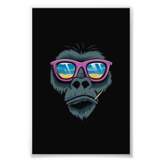 Cooles Monkey-Poster Fotodruck (Vorne)