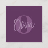 Cooles Monochrome Blush Pink Trendy Script Monogra Quadratische Visitenkarte (Vorderseite)