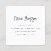 Cooles Monochrome Blush Pink Trendy Script Monogra Quadratische Visitenkarte (Rückseite)