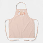 Cooles Monochrome Blush Pink Trendy Script Monogra Schürze (Vorderseite)