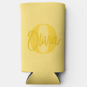 Cooles Monochrome Gelbe Trendschrift Monogram Beer Selters Dosenkühler (Vorderseite)